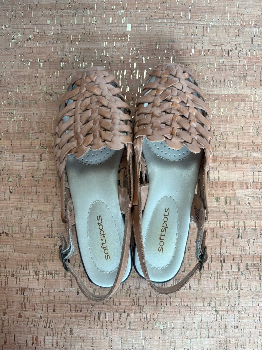 Softspots Woven Slingback Mules in Tan - Picture 7 of 9